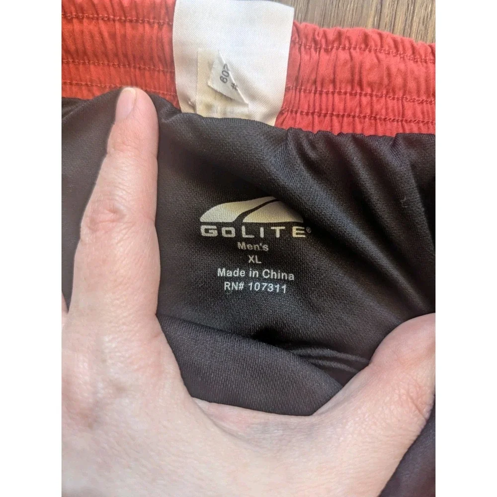 GoLite Men's Shorts XL Red Lined Lightweight Athletic Performance Elastic Waist